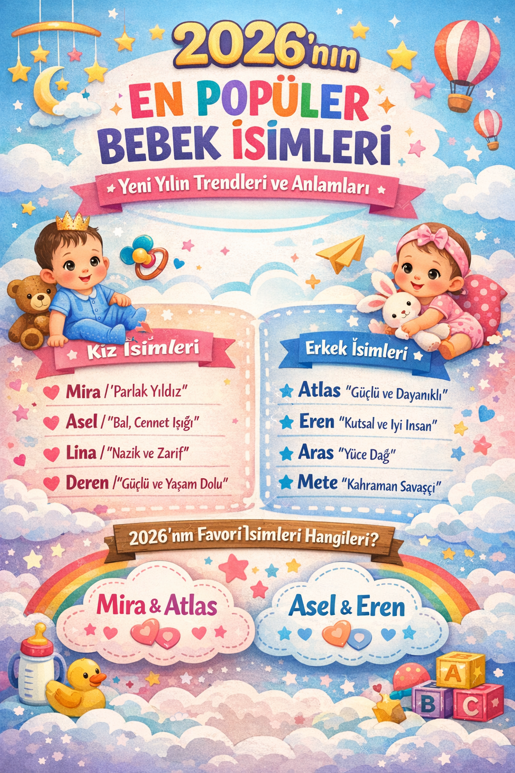 	2026'nın En Popüler Bebek İsimleri - Yılın Trend İsimleri