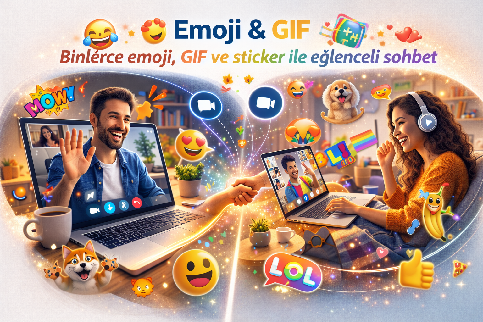 Gabile emoji ve GIF destekli sohbet