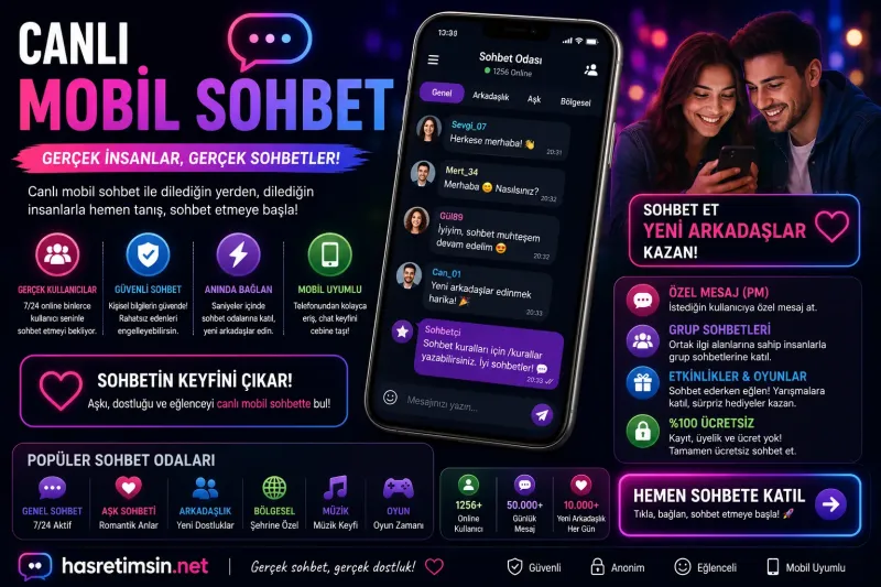 Canli Mobil Sohbet – Anlik Iletisimin Keyfi, Cebinizde! - Hasretimsin