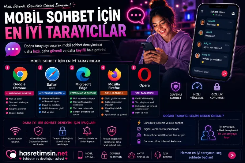 Mobil Sohbet Icin En Iyi Tarayicilar – Hizli, Guvenli ve Pratik Secenekler - Hasretimsin