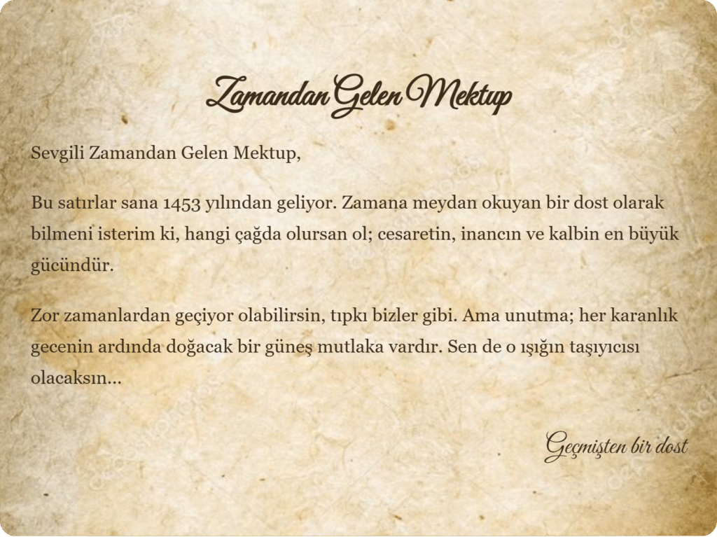 Zamandan Gelen Mektup 4 Zamandan Gelen Mektup